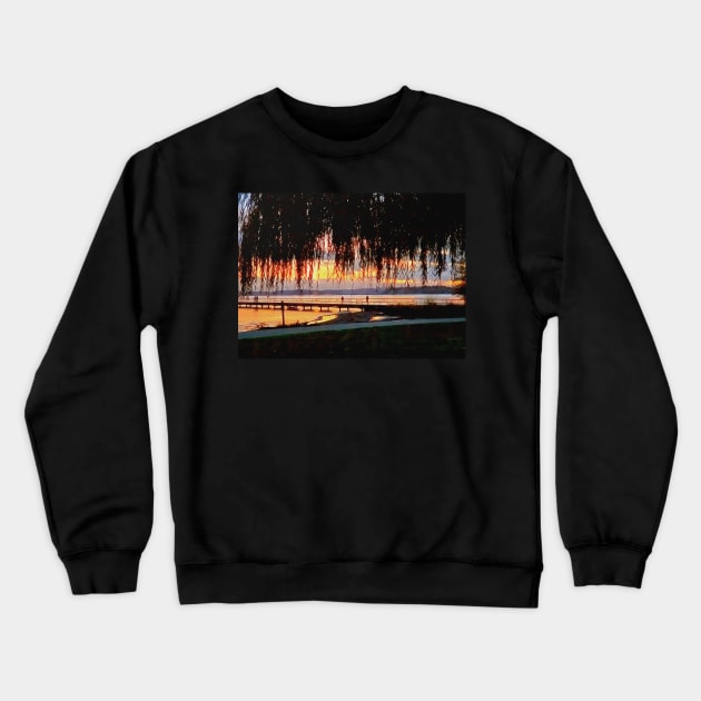 Sunset Through the Trees at Juanita Beach Crewneck Sweatshirt by SeaChangeDesign